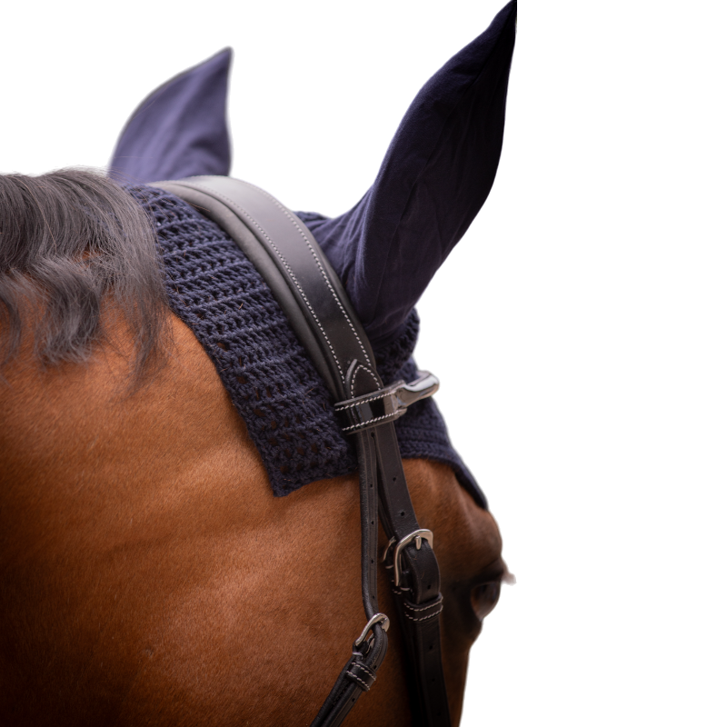 Pénélope - Bonnet pour chevaux coton marine | - Ohlala