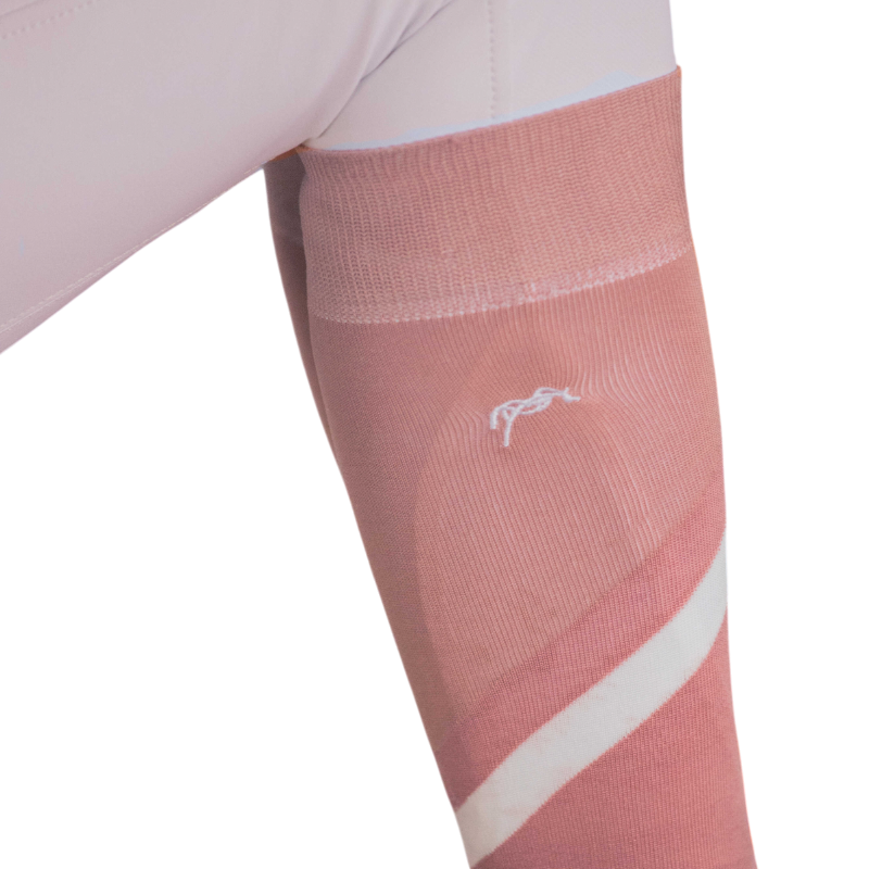 Pénélope - Chaussettes d'équitation Fun rose/ blanc x2