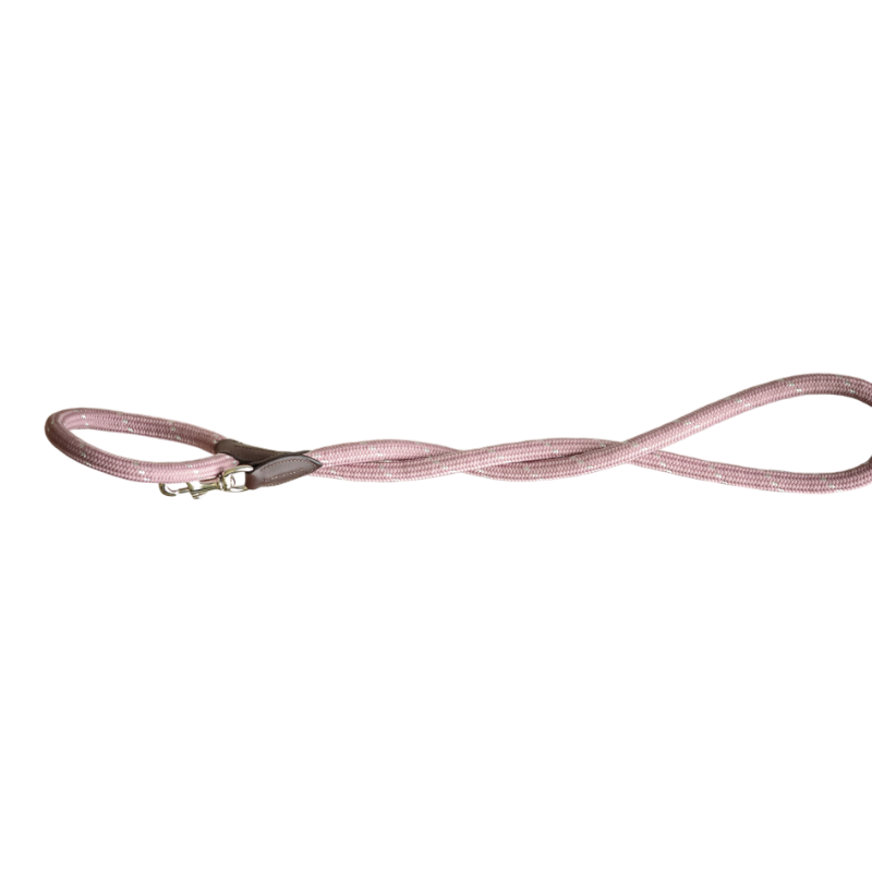 Pénélope - Laisse pour chien Billie rose/ cuir noir