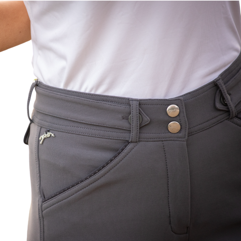 Pénélope - Pantalon d'équitation fille point sellier gris foncé | - Ohlala