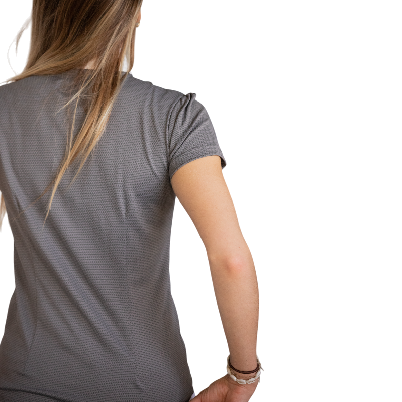 Pénélope - Polo de concours manches courtes femme Las Honey gris | - Ohlala