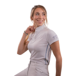 Pénélope - Dames wedstrijdpolo korte mouwen Moon Mesh wit | - Ohlala