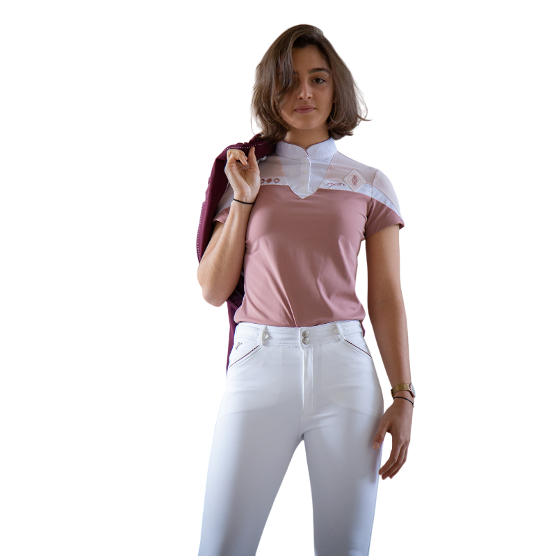 Pénélope - Polo manches courtes femme Indyshow rose | - Ohlala