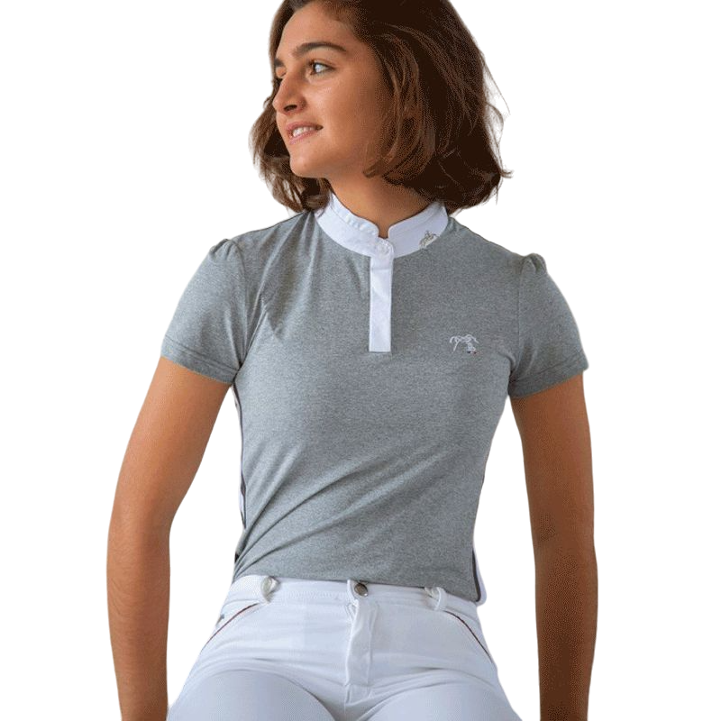 Polo gris femme sale