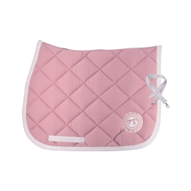 Tapis De Selle Numnah Matelassé – Forme épi, Bord Blanc Et Rose, Occasion