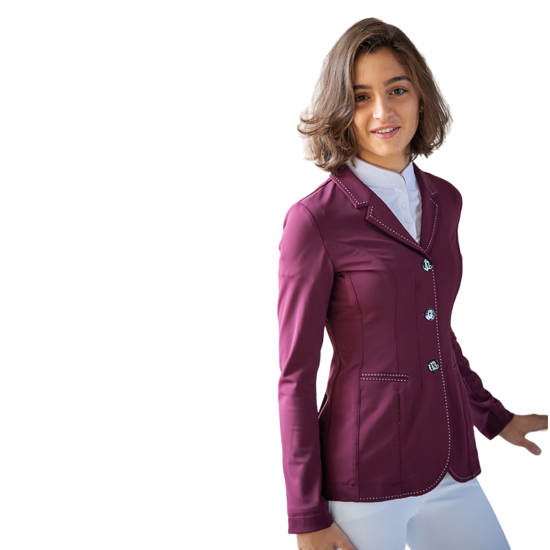 Pénélope - Veste de concours femme Paris Air soft prune | - Ohlala