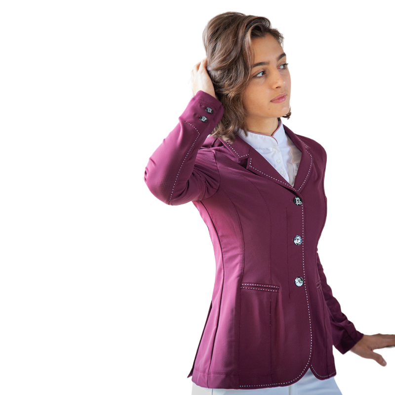 Pénélope - Veste de concours femme Paris Air soft prune | - Ohlala