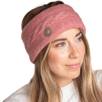 Pénélope - Gebreid hoofdband dames Mel oud roze | - Ohlala