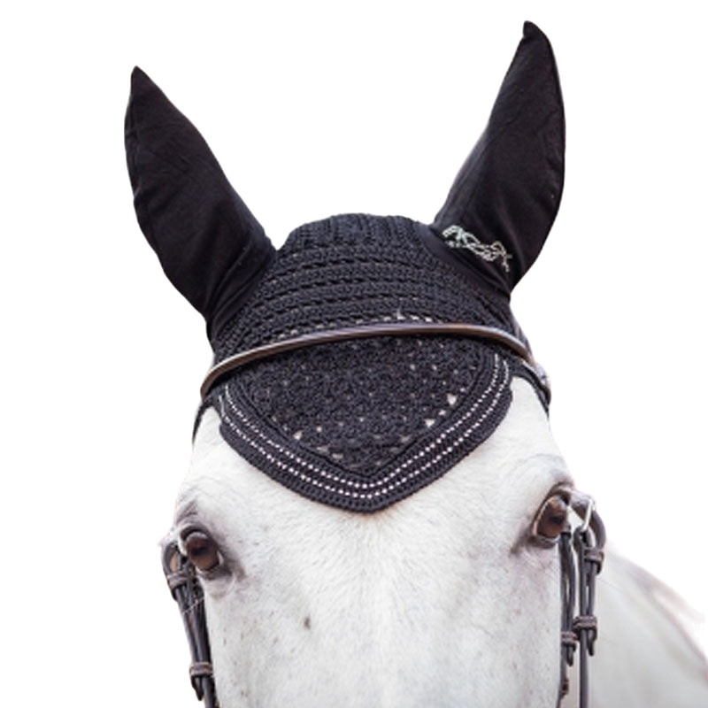 Pénélope - Bonnet pour chevaux New Strass noir | - Ohlala