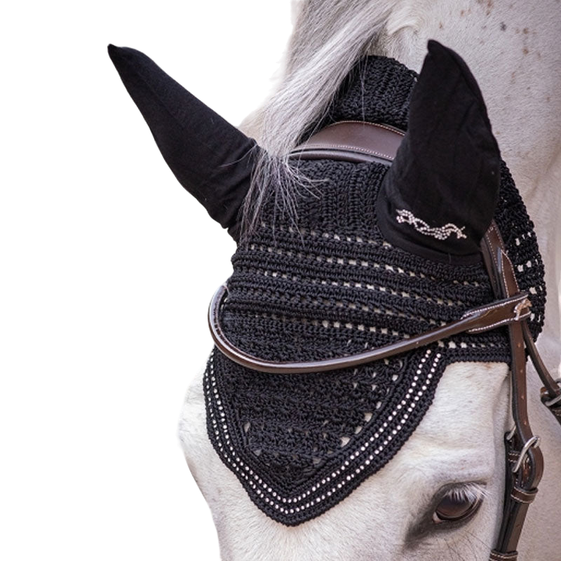Pénélope - Bonnet pour chevaux New Strass noir | - Ohlala
