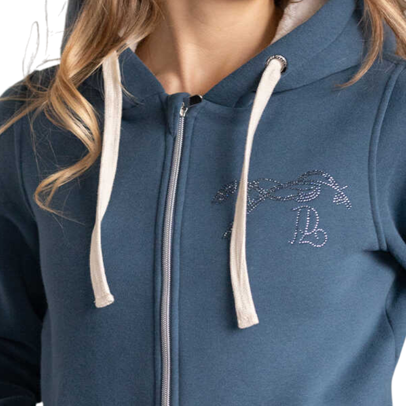 Pénélope - Sweat zippé femme Tressy denim