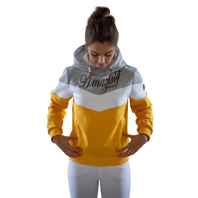 Pénélope - Sweat Artémis jaune/ blanc/ gris | - Ohlala
