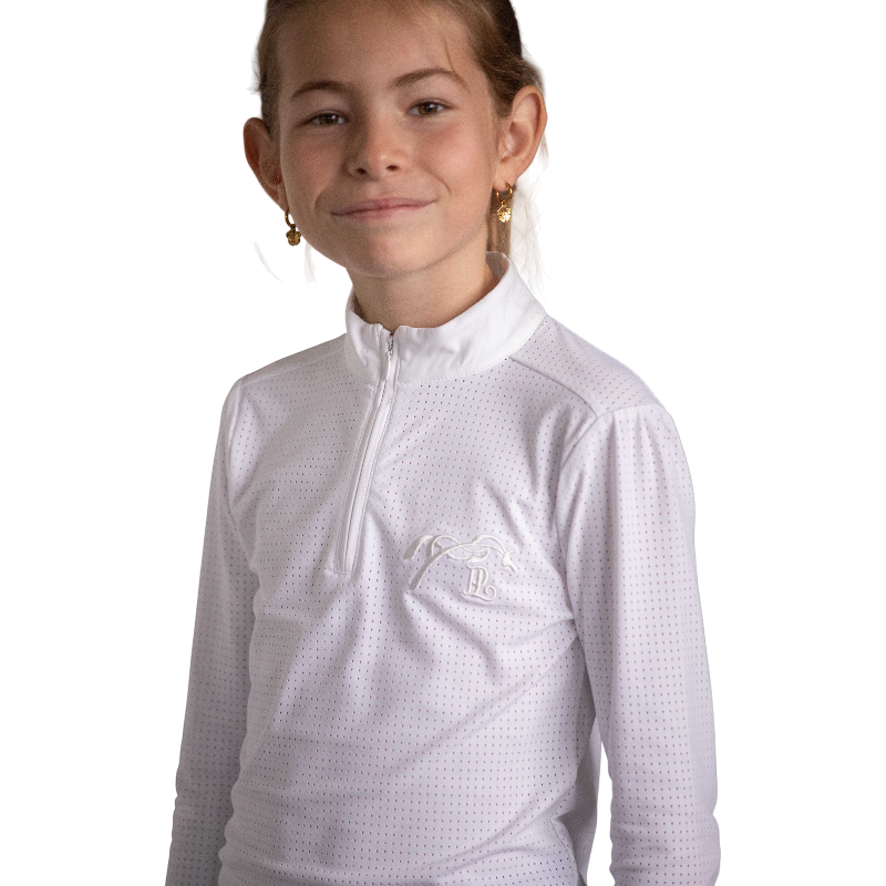 Eden by Pénélope - Polo de concours enfant Bruges Mesh blanc | - Ohlala