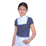 Eden by Pénélope - Kinderpolo korte mouwen Florence Mesh marineblauw | - Ohlala