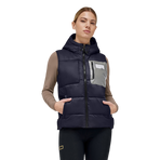 RG Italy - Gewatteerde bodywarmer dames Hooded Puffer marineblauw | - Ohlala