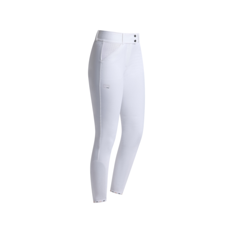 RG Italy - Pantalon d'équitation femme High Waist Strass blanc/ rose