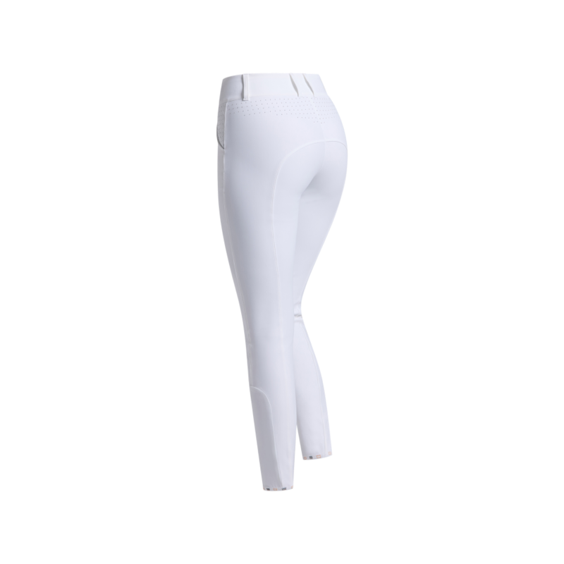 RG Italy - Pantalon d'équitation femme High Waist Strass blanc/ rose
