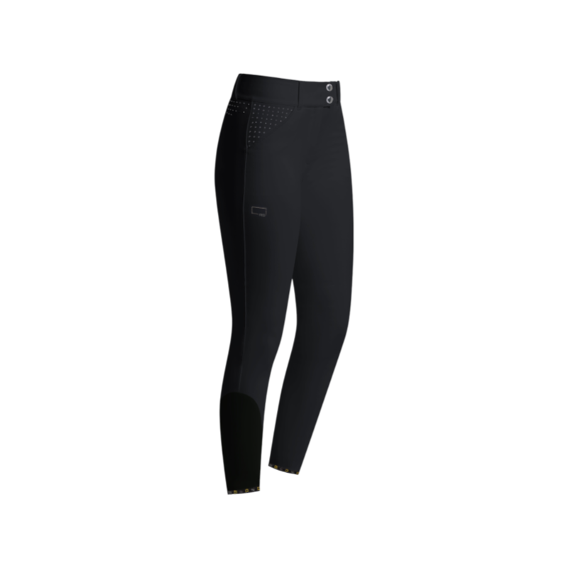 RG Italy - Pantalon d'équitation femme High Waist Strass noir/ rose