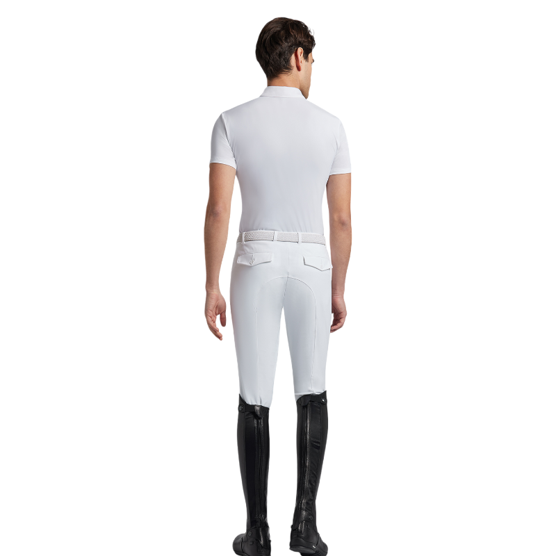 RG Italy - Polo de concours manches courtes homme Competition Zip blanc | - Ohlala