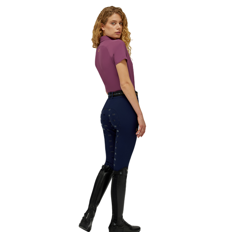 RG Italy - Polo technique manches courtes femme Training Zip violet | - Ohlala