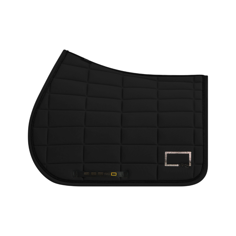 RG Italy - Tapis de selle Logo Strass noir/ rose