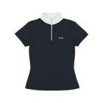 Riding World - Polo de concours manches courtes femme Roxane marine | - Ohlala