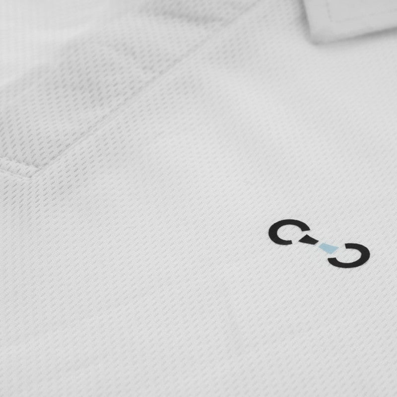 Riding World - Polo de concours manches courtes garçon Romain blanc | - Ohlala