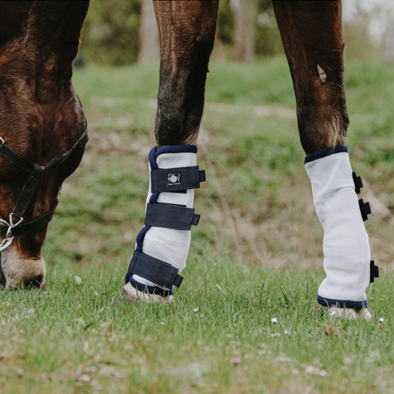 Riding World - Guêtres anti-mouches x4 blanc | - Ohlala