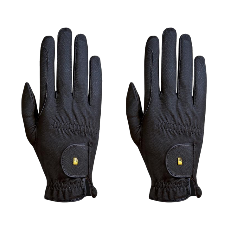 Gants D'équitation Roeckl Roeck-Grip Noir - Tissu Stretch Respirant, Doublure Chaude, Excellente Adhérence