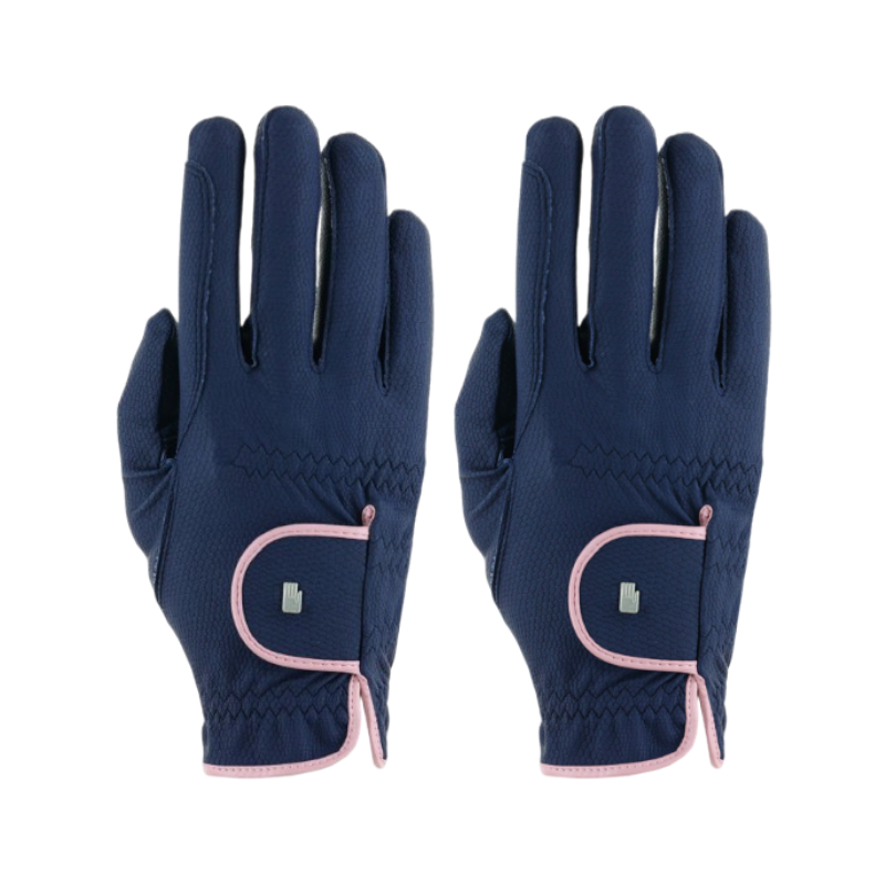 Roeckl - Gants d'équitation Lona marine/ rose | - Ohlala