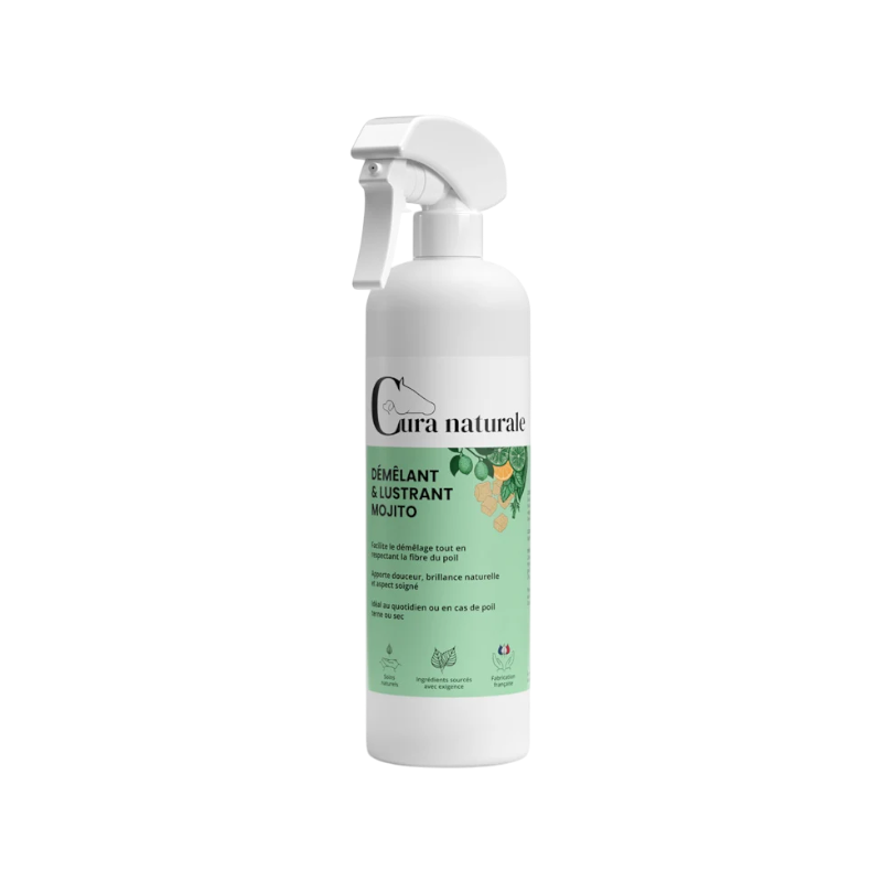 Cura Naturale - Édition limitée - Démêlant et lustrant pour chevaux mojito