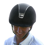 Samshield - Casque d'équitation Shadow 2.0 Premium Alcantara noir top cuir noir | - Ohlala