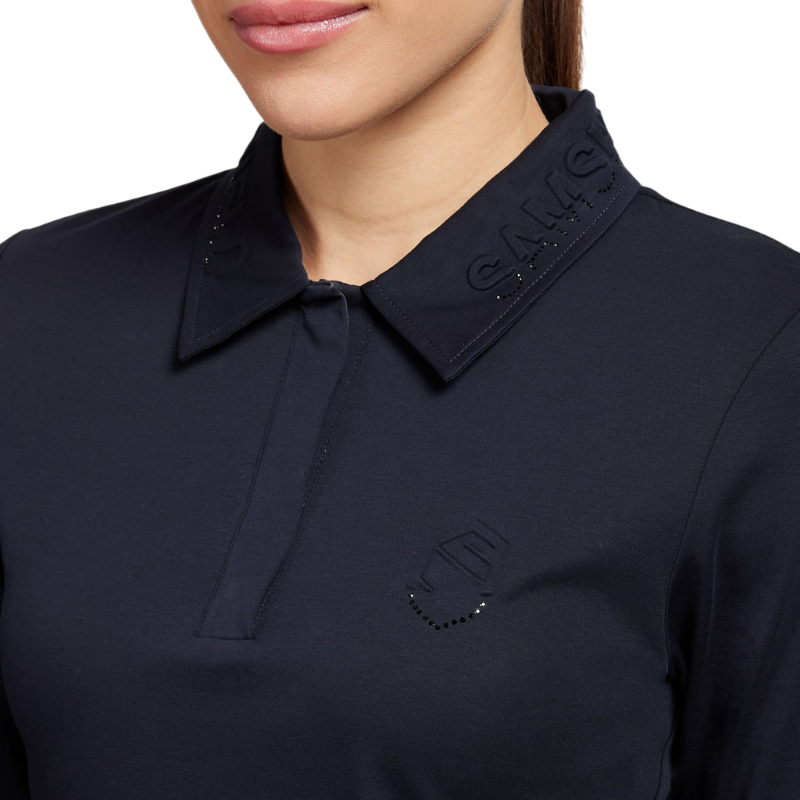 Samshield - Polo manches longues femme Lucie marine mesh | - Ohlala