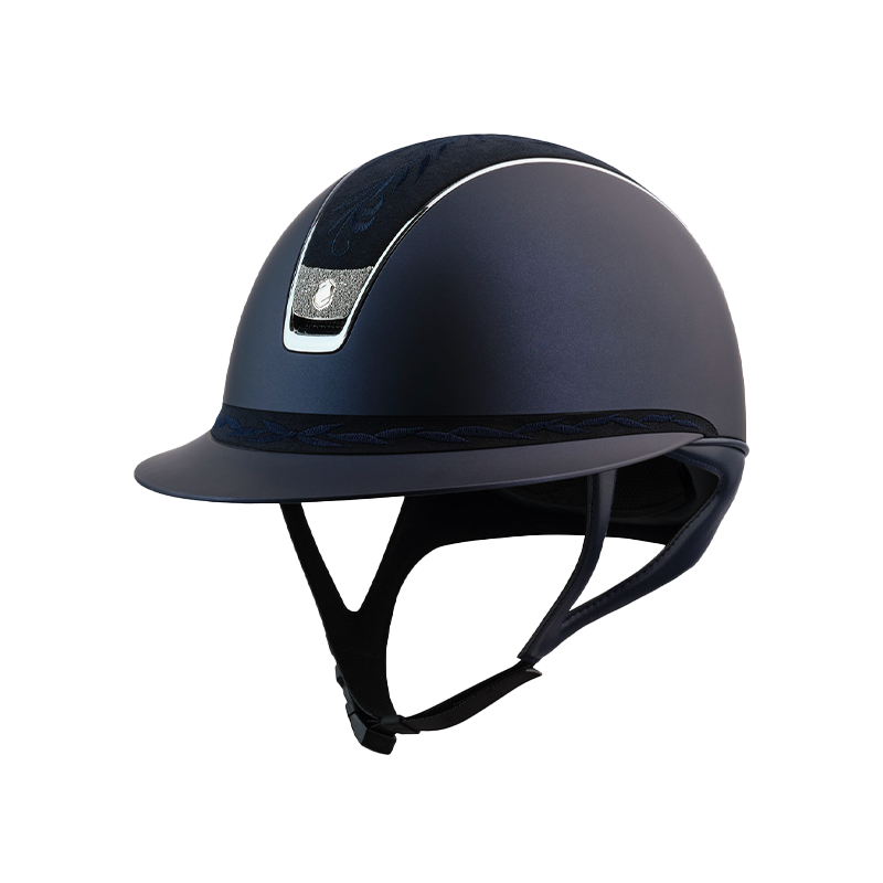 Samshield - Casque d'équitation Miss Shield 2.0 Shadowmatt bleu Flower Embroidery