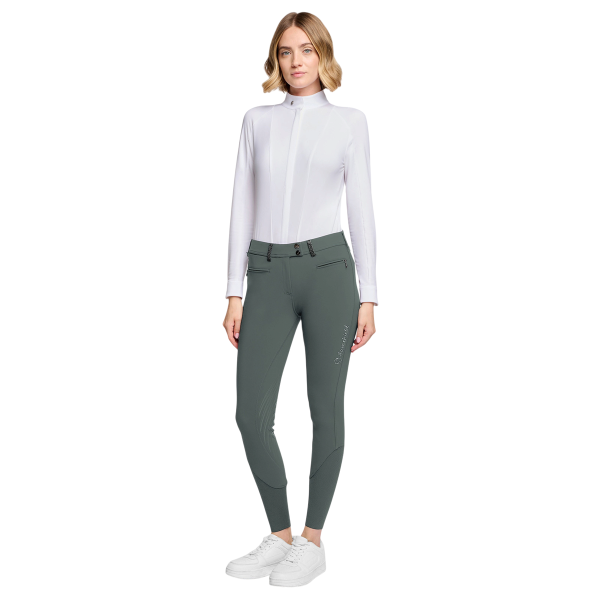 Samshield - Pantalon d'équitation femme Adèle Crystal Fabric dark forest