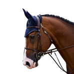 Bucas - Bonnet pour chevaux Show-line marine/ gris