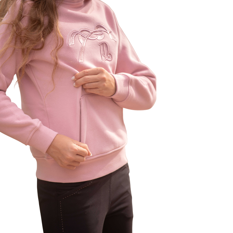 Eden by Pénélope - Sweat à capuche enfant Polly rose poudré