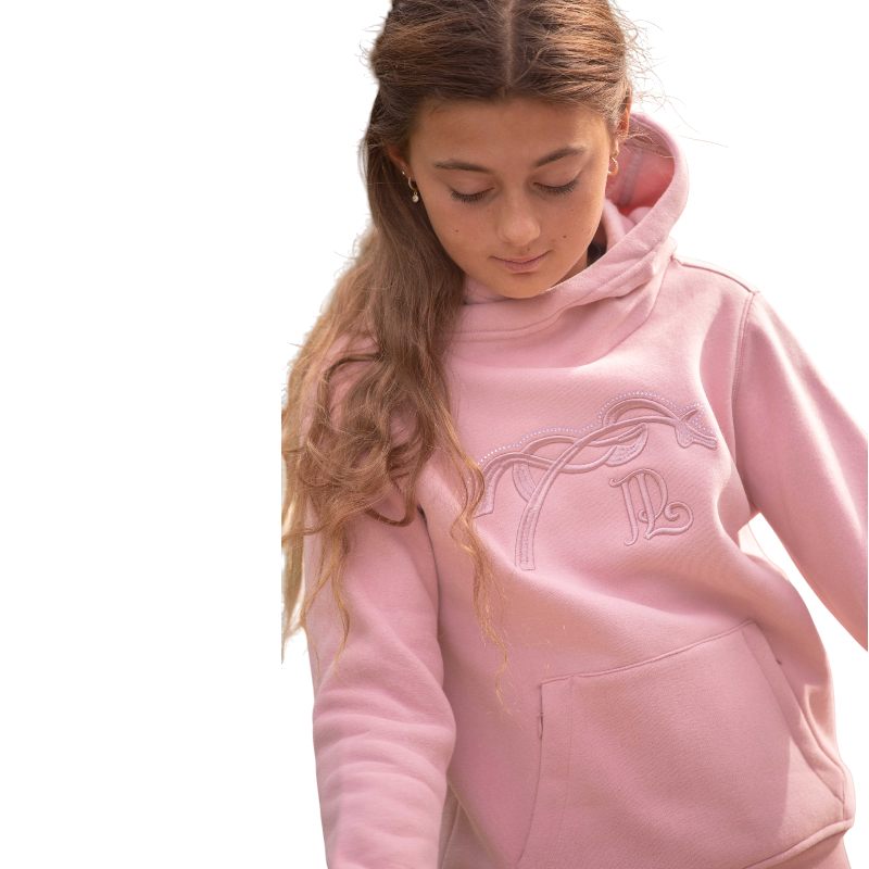 Eden by Pénélope - Sweat à capuche enfant Polly rose poudré