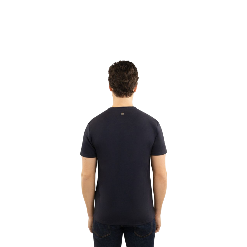 Harcour - Heren T-shirt met korte mouwen Titouan marine | - Ohlala