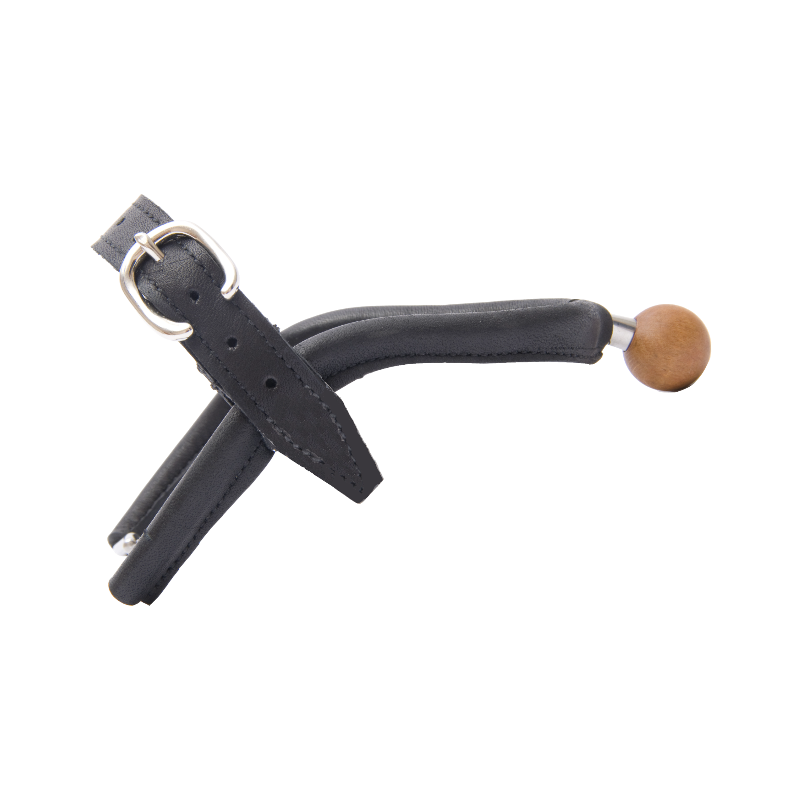 TdeT - Éperons en cuir avec embout en sphère bois junior | - Ohlala