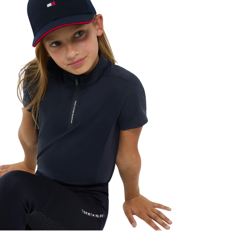 Tommy Hilfiger Equestrian - Baselayer manches courtes junior Palma 1/4 Zip desert sky