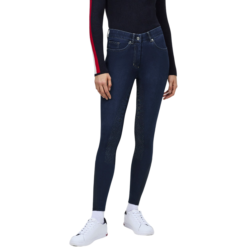 Tommy Hilfiger Equestrian - Pantalon d'équitation femme Hope Denim rinse