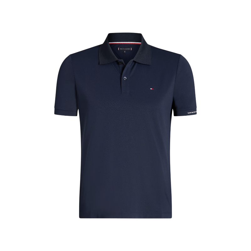 Tommy Hilfiger Equestrian - Heren rijpolo met korte mouwen Fresco desert sky