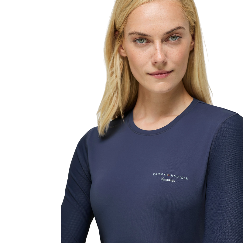 Tommy Equestrian - T-shirt lange mouwen dames Adel faded indigo