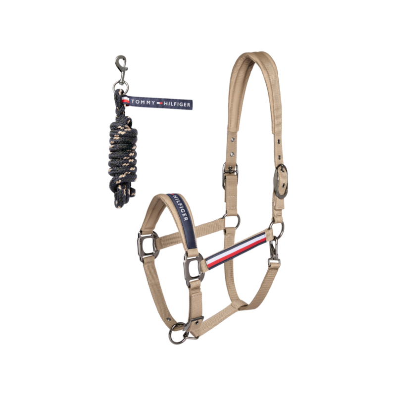 Tommy Hilfiger Equestrian - Licol et longe Yale taupe