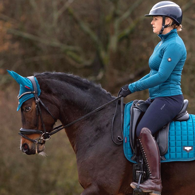 LeMieux - Tapis de dressage Loire Memory Satin marine | - Ohlala