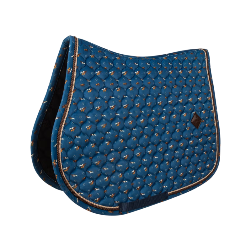 Kentucky Horsewear - Tapis de selle Velvet imprimé cheval marine