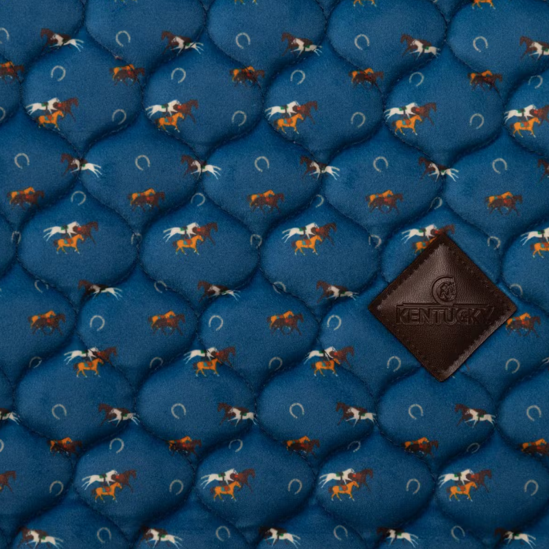 Kentucky Horsewear - Tapis de selle Velvet imprimé cheval marine