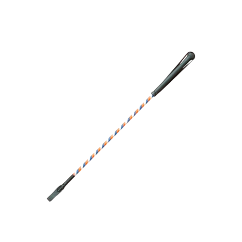 TdeT - Cravache ruban argenté bleu/orange