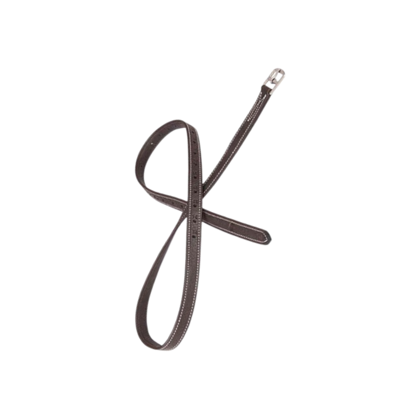 TdeT - Étrivière luxe fine havane foncé/ blanc | - Ohlala